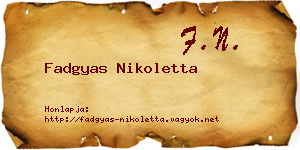Fadgyas Nikoletta névjegykártya